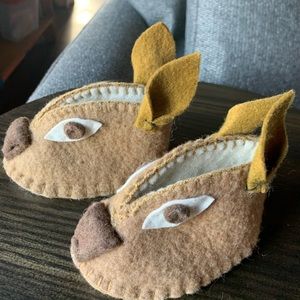 Handmade wool baby booties, slippers